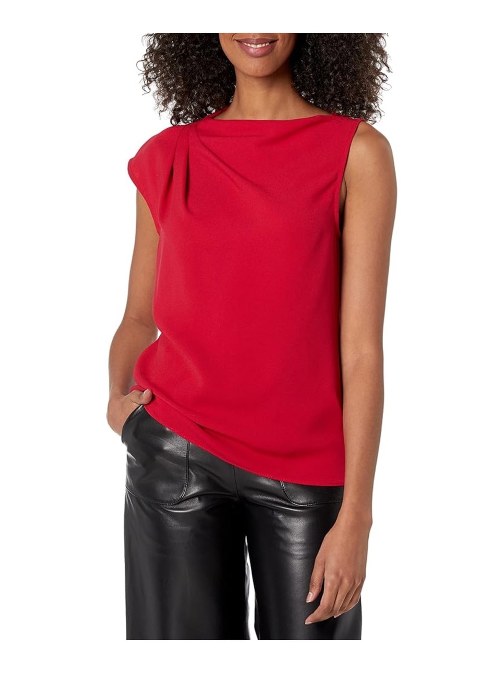 ★ Trina Turk NWT Sesonal Staple Shoulder Detail Gift idea Cherry Top Blouse L ★